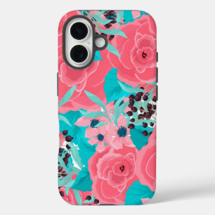 ピンクかわいらしの花 iPhone 16ケース