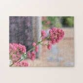 ピンクかわいらしの花English Garden自然写真 ジグソーパズル (横)