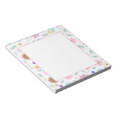 ピンクかわいらしの花Groovyレトロデザイン ノートパッド (アングル)