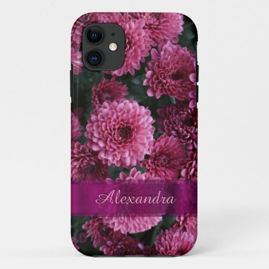 ピンクかわいらしの菊の花パーソナライズされた Case-Mate iPhoneケース (裏面)