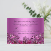 ピンクかわいらしの葉と弓クリスマスパーティーRSVP 招待状 (スタンド正面)