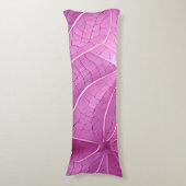 ピンクかわいらしの葉パターン ボディピロー (正面縦)