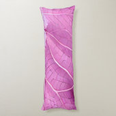 ピンクかわいらしの葉パターン ボディピロー (裏面 (縦))