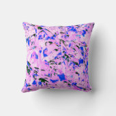 ピンクかわいらしの薄紫青い葉柄 クッション (裏面)