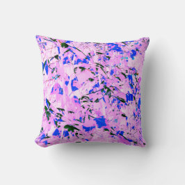 ピンクかわいらしの薄紫青い葉柄 クッション