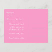 ピンクかわいらしの蘭の花ピンクの日付を保存 案内ポストカード (裏面)