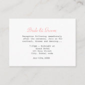 ピンクかわいらしの蘭の花ピンクの結婚式 エンクロージャーカード (裏面)