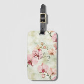 ピンクかわいらしの蘭 ラゲッジタグ (正面縦)