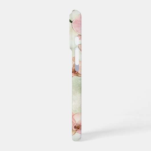 ピンクかわいらしの蘭 iPhoneケース (左側面)