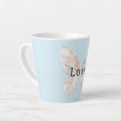 ピンクかわいらしの蝶の羽 カフェラテマグ (左アングル)