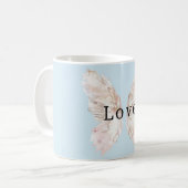 ピンクかわいらしの蝶の羽 コーヒーマグカップ (正面左)