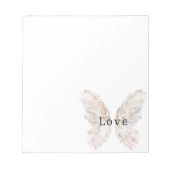 ピンクかわいらしの蝶の羽 ノートパッド (正面)