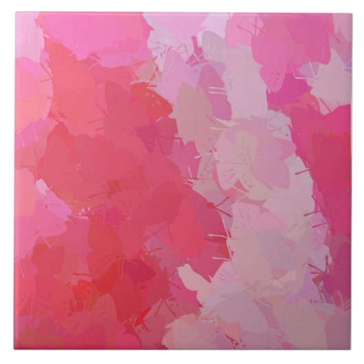 ピンクかわいらしの蝶タイル タイル (正面)