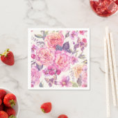 ピンクかわいらしの蝶フローラ スタンダードカクテルナプキン (インサイチュ)