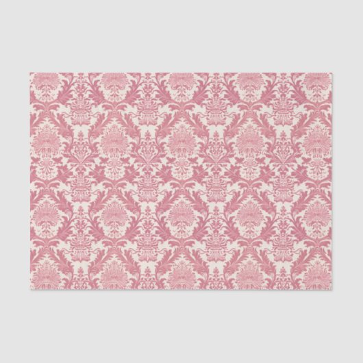 ピンクかわいらしの装飾ダマスク模様 薄葉紙 (正面)
