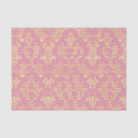 ピンクかわいらしの装飾ダマスク 薄葉紙 (正面)