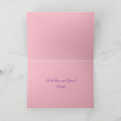 ピンクかわいらしの誕生日カードの水色のユリ カード (内部)