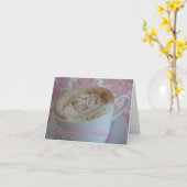 ピンクかわいらしの誕生日カード カード (黄色い花)