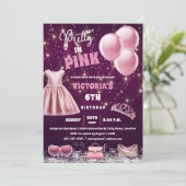 ピンクかわいらしの誕生日パーティーで 招待状 (スタンド正面)