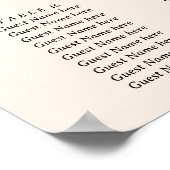 ピンクかわいらしの赤い結婚バラの座席表 ポスター (角)