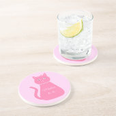 ピンクかわいらしの赤ちゃん女の子キャットカスタムマザーへ コースター (側面)