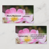 ピンクかわいらしの野バラ花プロフェッショナル 名刺 (正面/裏面)