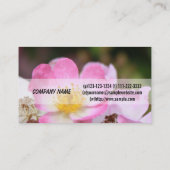 ピンクかわいらしの野バラ花プロフェッショナル 名刺 (裏面)