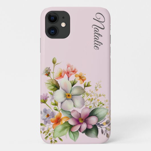 ピンクかわいらしの野淡い色の花 Case-Mate iPhoneケース (裏面)