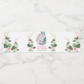 ピンクかわいらしの金ゴールドフローラ象の赤ちゃんシャワーの好意 ペットボトルラベル (シングルラベル)