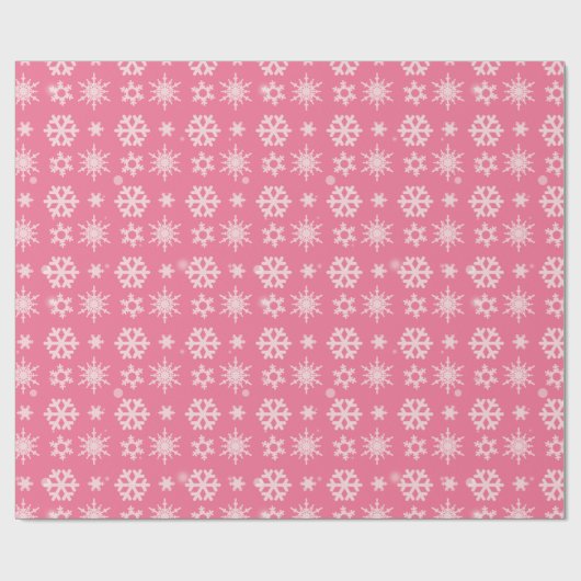 ピンクかわいらしの雪のクリモダンスマス ラッピングペーパー (フラット)