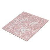 ピンクかわいらしの鳥フローラ自然動物 タイル (側面)