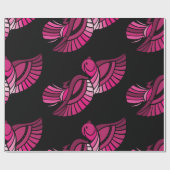 ピンクかわいらしの鳥包み紙 ラッピングペーパー (フラット)