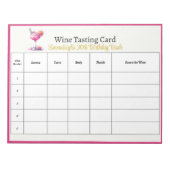 ピンクかわいらしの30歳の誕生日にワインを推測 ノートパッド (正面)