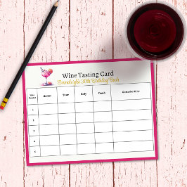 ピンクかわいらしの30歳の誕生日にワインを推測 ノートパッド