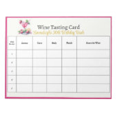 ピンクかわいらしの30歳の誕生日パーティーでワインを推測 ノートパッド (正面)