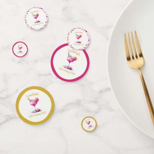 ピンクかわいらしをテーマにしたカクテル誕生日 コンフェッティ (グループ)