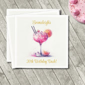 ピンクかわいらしをテーマにしたカクテル誕生日 スタンダードカクテルナプキン