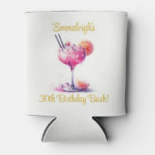 ピンクかわいらしをテーマにしたカクテル誕生日 缶クーラー (正面)