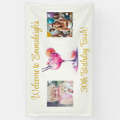 ピンクかわいらしをテーマにしたカクテル30th Birthday 横断幕 (縦)