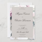 ピンクかわいらしアジサイフローラサマー春の結婚式 招待状 (正面)