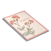 ピンクかわいらしアジサイフローラパーソナライズされた名 ノートブック (右側)