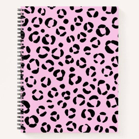 ピンクかわいらしアニマルプリント ノートブック (正面)