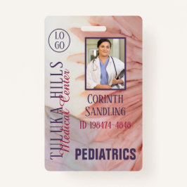 ピンクかわいらしインクのメディカフォトID バッジ