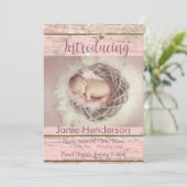 ピンクかわいらしウッドカスタム写真発表 案内状 (スタンド正面)