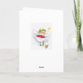 ピンクかわいらしエンジェル&スノーフレークのクリスマスカード シーズンカード (裏面)