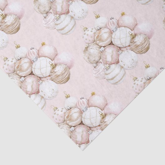 ピンクかわいらしオーナメントクリスマス 薄葉紙 (詳細)