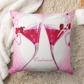 ピンクかわいらしカクテル装飾用クッション クッション (ブランケット)