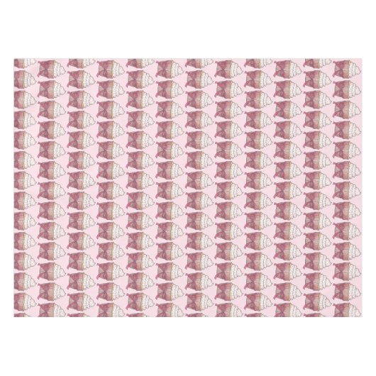 ピンクかわいらしカップケーキケーキブライダルシャワー誕生日 テーブルクロス (正面(横))