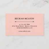 ピンクかわいらしカラフルブルーコーラル花柄 名刺 (裏面)