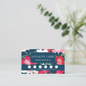 ピンクかわいらしカラフルレッドフローラブルーロイヤリティカード ロイヤリティカード (スタンド正面)